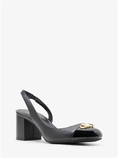 michael kors perla pumps|Perla Leather Slingback Pump .